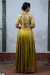 Buy_Latha Puttanna_Yellow Silk Round Embroidered Lehenga Set _Online_at_Aza_Fashions