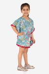Lil Peacock_Blue Cotton Printed Kaftan Dress _Online_at_Aza_Fashions