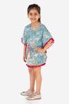 Buy_Lil Peacock_Blue Cotton Printed Kaftan Dress _Online_at_Aza_Fashions