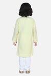 Shop_Lil Picks_Yellow Cotton Chikankari Kurta With Pyjama _at_Aza_Fashions