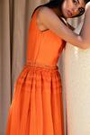 Buy_Labbada_Orange Chanderi Round Dress  _Online_at_Aza_Fashions