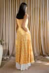 Labbada_Yellow Chanderi Round Anarkali And Palazzo Set _Online_at_Aza_Fashions