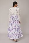 Shop_Pallavi Kandoi_White Cotton Floral Embroidered Top And Printed Skirt Set_at_Aza_Fashions
