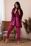 Buy_Rhe-Ana_Maroon 100% Polyester Plain Cowl Neck Wallis Top And Joggers Set _at_Aza_Fashions
