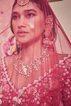 Buy_Bindani by Jigar & Nikita_Pink Floral Resham Embroidered Lehenga Set_Online_at_Aza_Fashions