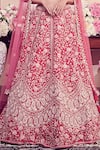 Shop_Bindani by Jigar & Nikita_Pink Floral Resham Embroidered Lehenga Set_Online_at_Aza_Fashions