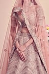 Bindani by Jigar & Nikita_Green Floral Embellished Lehenga Set_Online_at_Aza_Fashions
