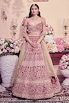 Buy_Bindani by Jigar & Nikita_Floral Zari Embroidered Lehenga Set_at_Aza_Fashions