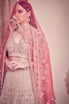 Jigar & Nikita_Pink Lehenga And Blouse Raw Silk Dupatta Net Floral Bridal Set  _Online_at_Aza_Fashions