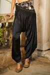 Buy_Twenty Nine_Black Modal Satin Solid Afghani Dhoti Pant _Online_at_Aza_Fashions