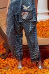 Buy_Twenty Nine_Blue Gajji Silk Tie Dye Bandhani Layered Dhoti Pant _Online_at_Aza_Fashions