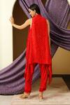 Shop_Twenty Nine_Red Bandhani Layered Dhoti Pant _at_Aza_Fashions