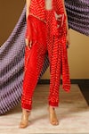 Buy_Twenty Nine_Red Bandhani Layered Dhoti Pant _Online_at_Aza_Fashions