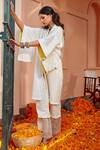 Twenty Nine_White Mirror Embroidered Pant _Online_at_Aza_Fashions
