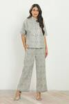 Buy_Twenty Nine_Grey "georgette Mirror And Thread Embroidered Pant _at_Aza_Fashions