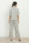 Shop_Twenty Nine_Grey "georgette Mirror And Thread Embroidered Pant _at_Aza_Fashions