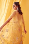 Shop_Sanjev Marwaaha_Yellow Organza Embroidery Dori Round Jacket Lehenga Set _at_Aza_Fashions