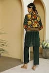 Shop_Kalista_Green Viscose Crepe Shirt Collar Alayah Tunic And Pant Set _at_Aza_Fashions