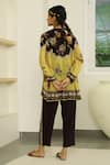 Shop_Kalista_Black Viscose Crepe Round Larisa Tunic And Pant Set _at_Aza_Fashions