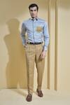 Buy_Abkasa_Grey Cotton Slim-fit Shirt For Men_Online_at_Aza_Fashions