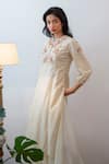 Shop_Labbada_Beige Cotton Round Embroidered Straight Kurta _Online_at_Aza_Fashions