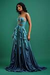Shop_Nidhi Yasha_Blue Viscose Ombre Dress_Online_at_Aza_Fashions