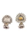 Neeta Boochra_Gold Plated Kundan And Pearl Handcrafted Jhumkas_Online_at_Aza_Fashions