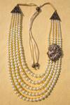 Buy_Cosa Nostraa_White The Lion Carved Motif Mala_at_Aza_Fashions