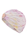 Shop_Hair Drama Co_White Tie Dye Hand Turban _Online_at_Aza_Fashions