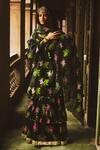 Shop_Label Earthen_Black Cotton Mal Embroidery Sweetheart Neck Printed Lehenga Set _at_Aza_Fashions