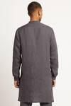 Shop_Son Of A Noble Snob_Grey 100% Linen Gurung Layered Kurta_at_Aza_Fashions