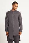 Buy_Son Of A Noble Snob_Grey 100% Linen Gurung Layered Kurta_Online_at_Aza_Fashions