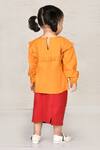 Shop_Arihant Rai Sinha_Yellow Cotton Frill Top For Girls_at_Aza_Fashions