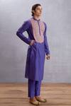 Buy_Torani_Purple Handwoven Chanderi Jamuni Navratan Karam Kurta Set_Online_at_Aza_Fashions