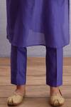 Torani_Purple Handwoven Chanderi Jamuni Navratan Karam Kurta Set_at_Aza_Fashions