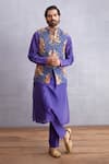 Buy_Torani_Purple Sequin Fabric Jamuni Qasiba Sitara Bundi And Kurta Set_at_Aza_Fashions