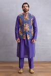Shop_Torani_Purple Sequin Fabric Jamuni Qasiba Sitara Bundi And Kurta Set_at_Aza_Fashions
