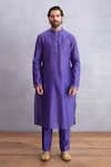 Torani_Purple Sequin Fabric Jamuni Qasiba Sitara Bundi And Kurta Set_Online_at_Aza_Fashions