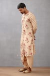 Buy_Torani_Beige Kurta Handwoven Chanderi, Salwar Cotton Silk Kasturi Madur Print Set _Online_at_Aza_Fashions