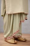 Torani_Green Bundi Jacquard, Draped Dhoti Jaituni Yagna Printed And Set _at_Aza_Fashions