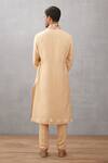 Shop_Torani_Beige Viscose Silk Chintz Kasturi Kanan Draped Collar Kurta Set _at_Aza_Fashions