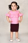 Buy_Arihant Rai Sinha_Maroon Nylon Skirt For Girls_at_Aza_Fashions