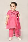 Buy_Arihant Rai Sinha_Pink Cotton Printed Kurta Set For Girls_at_Aza_Fashions