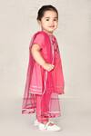 Arihant Rai Sinha_Pink Cotton Printed Kurta Set For Girls_Online_at_Aza_Fashions