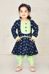 Buy_Arihant Rai Sinha_Blue Cotton Kurta And Dhoti Pant Set For Girls_at_Aza_Fashions
