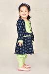 Arihant Rai Sinha_Blue Cotton Kurta And Dhoti Pant Set For Girls_Online_at_Aza_Fashions