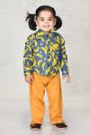 Buy_Arihant Rai Sinha_Yellow Nylon Pant For Girls_at_Aza_Fashions