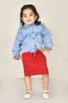 Buy_Arihant Rai Sinha_Blue Denim Frill Shirt And Skirt Set For Girls_at_Aza_Fashions