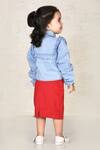 Shop_Arihant Rai Sinha_Blue Denim Frill Shirt And Skirt Set For Girls_at_Aza_Fashions
