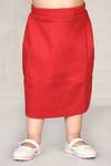 Shop_Arihant Rai Sinha_Red Nylon Skirt For Girls_at_Aza_Fashions